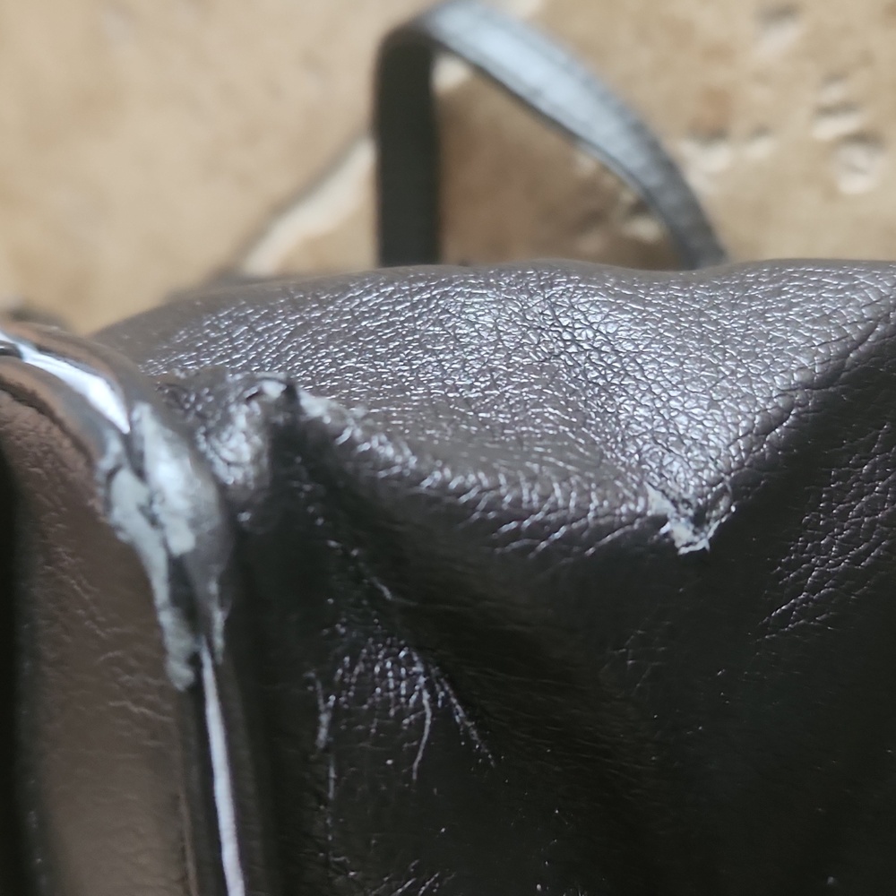 Pouchee Black Women's Crossbody Bag with Silver Ring Accent - Picture 7 of 12